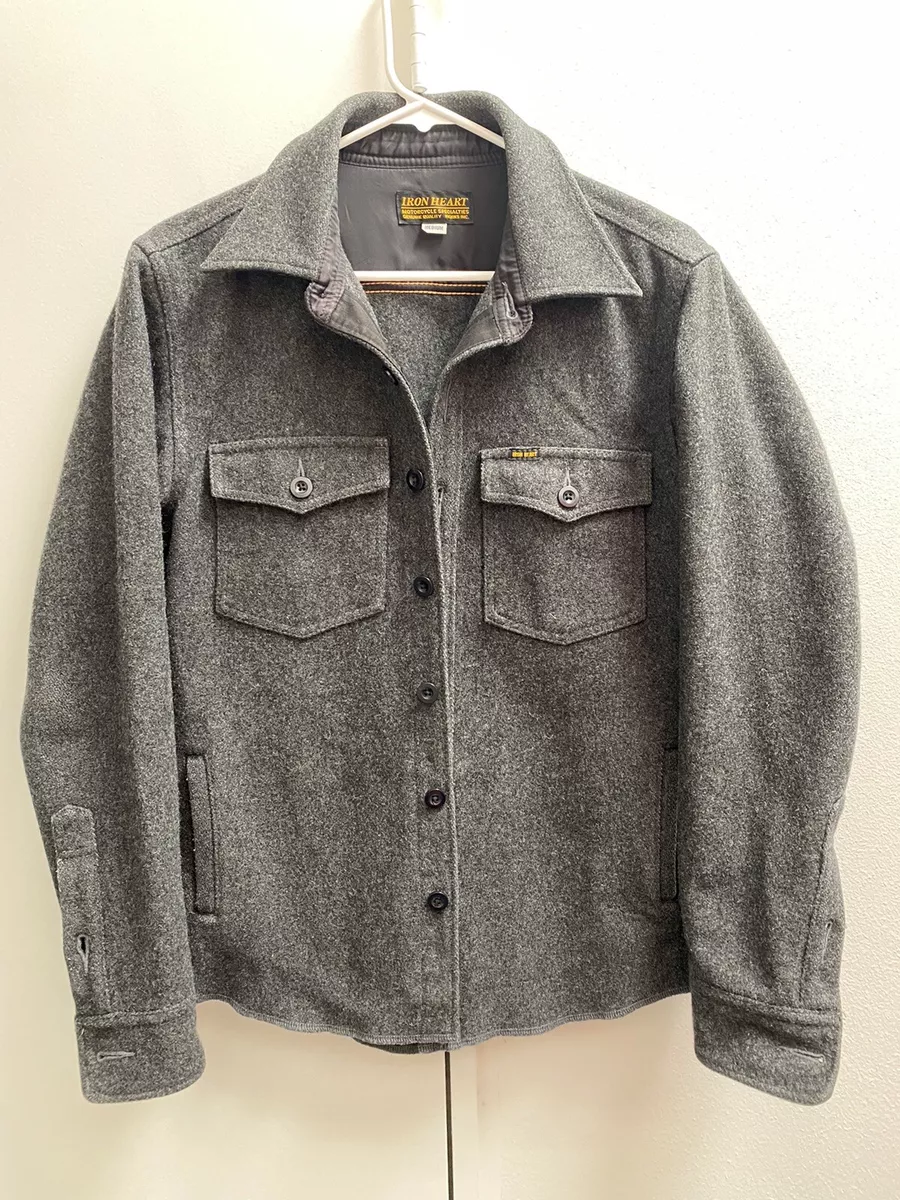 Iron Heart Wool Melton Jacket Work Shirt Japanese Size M Medium Heavy