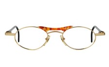 Unisex Club LA 6209 Double Bridge Small Oval Gold 48/21 Eyeglasses 90s Austria