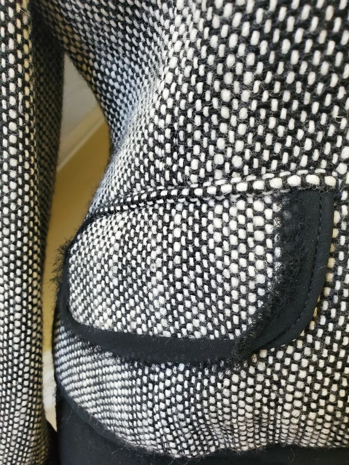 Blazer The Limited Para Mujer Vintage Pequeño Negro Lana Tweed Recortado Ajustado Carrera Foto 2 de 4