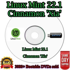 Linux Mint 22.1 Cinnamon 'Xia' Bootable DVD – Laser Printed Label, Same-Day CALI