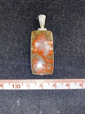 Poppy Jasper Gemstone Pendant - 925 STAMPED