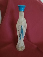 Holy Water Bottle Virgin Mary Souvenir De Lourdes plastic with blue lid 7.5in