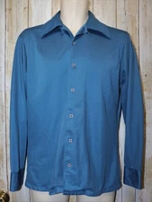 Mens Bintage Blue Richman Brothers Long Sleeve Shirt Size Medium excellent