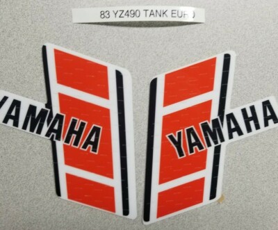 1986-1989 Yamaha YZ490 Yellow Background Decals with Black Numbers