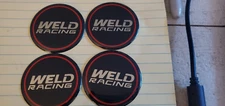 4 PCS WELD RACING WHEEL EMBLEM RIM CENTER CAP STICKER LOGO 601-3010 2.00" DIA