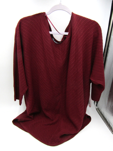 Knit Sweater Boutique Plus Size 2X Womens 3/4 Sleeve Burgundy Red Top - 第 1/11 張圖片