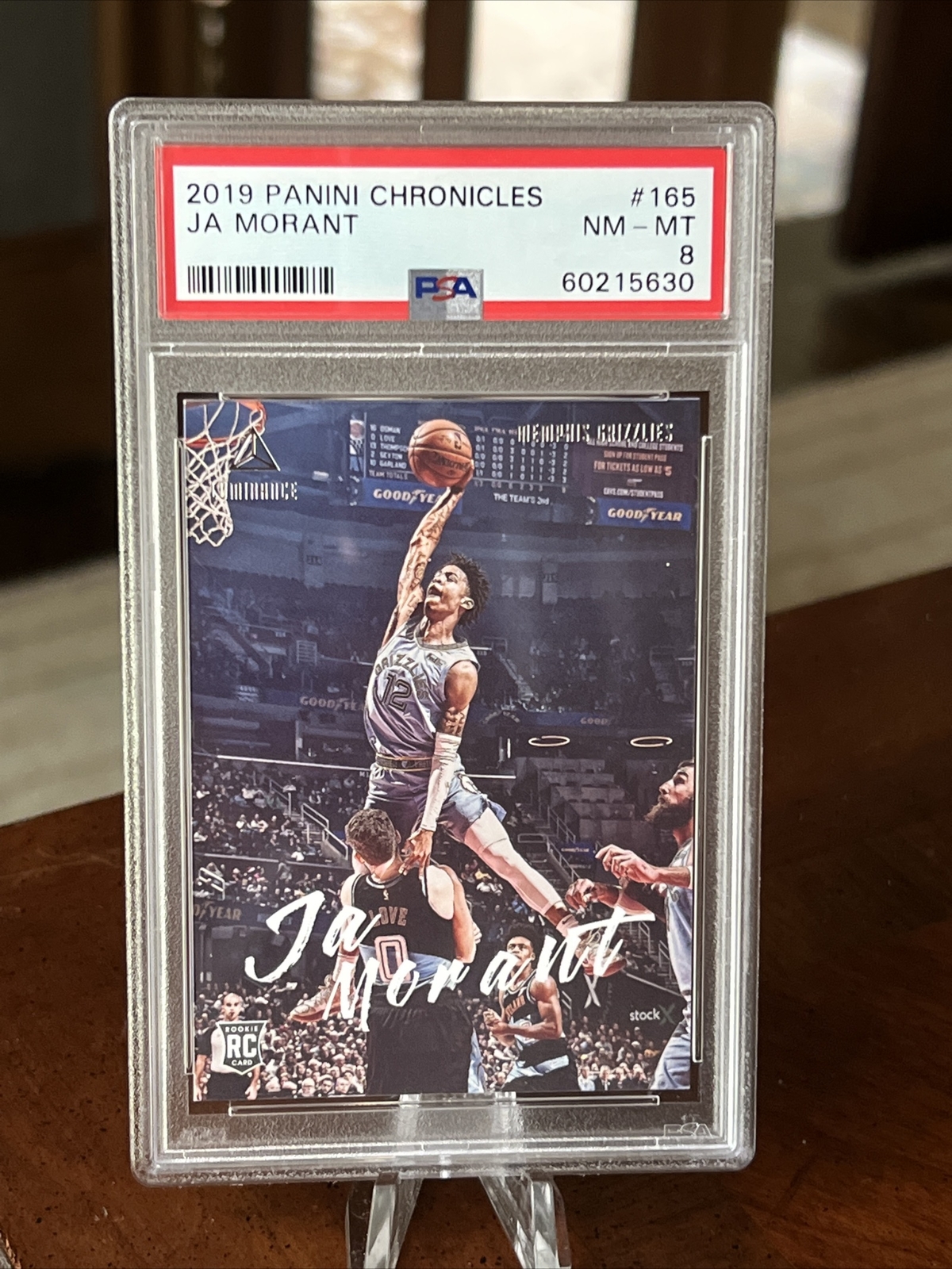 2019-20 PANINI CHRONICLES JA MORANT LUMINANCE RC “THE DUNK” PSA 8 GRIZZLIES