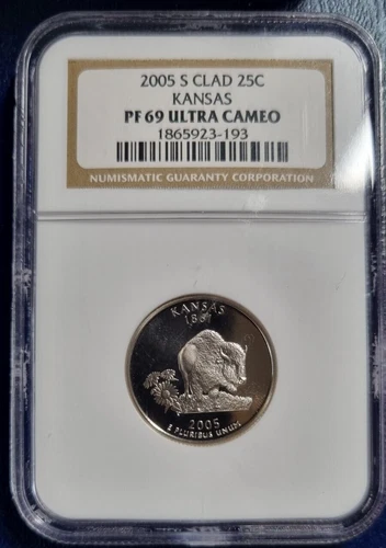2005 S Kansas State Quarter Silver Proof NGC PF69  ULTRA CAMEO #80010
