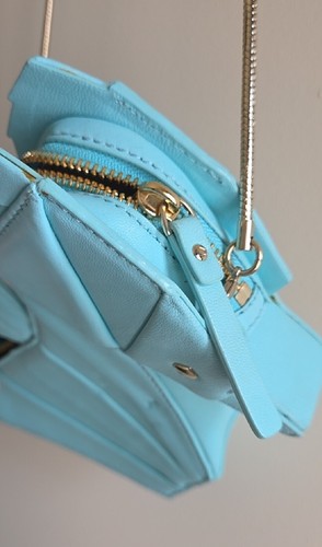 Kate Spade Origami Seahorse A Breath Fresh Air Atoll Blue Crossbody Leather Bag - Picture 8 of 10