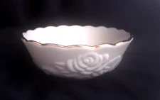 LENOX ROSE BLOSSOM SAUCE CANDY NUT DISH BOWL VINTAGE BONE CHINA GOLD TRIM 