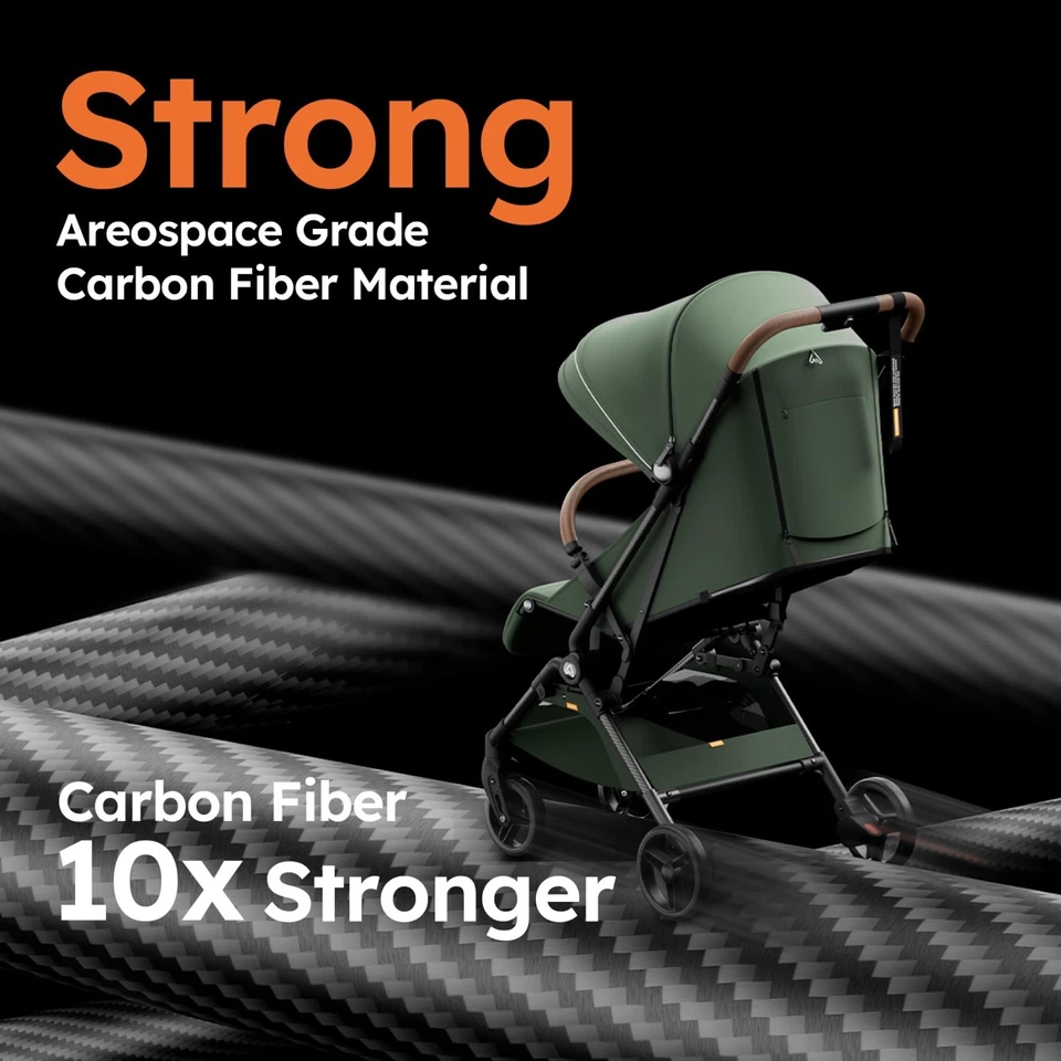 Cochecito de viaje de avión ultra ligero compacto plegable con una mano 11,6 lb Foto 3 de 4