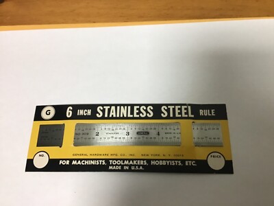 New General #309 Vintage 6'' Stainless Rule, 1/32's & 1/64's