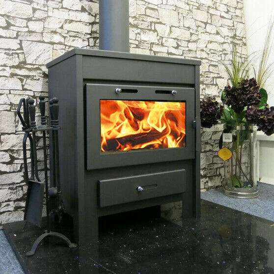 Wood Burning Stove with Back Boiler Multi Fuel Ray Max GB 20kw Modena | eBay