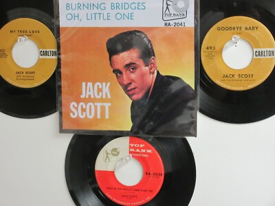  4 ' JACK SCOTT ' HIT 45's+1PICTURE [Burning Bridges] THE 50's&60's! 