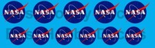 Custom Nasa Roundels.  Waterslide. 1" and 3/4"