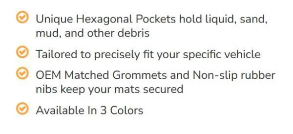 Juego completo de 2 filas 4 piezas alfombrillas de goma HexoMat personalizadas para LINCOLN - Hecho en EE. UU. Foto 4 de 4