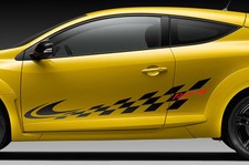 RACING CHECKERED BANDS FOR MEGANE POLO GOLF STICKER STICKER MATTE BLACK (BD513)