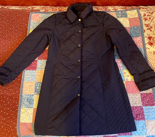 LANDS END QUILTED Purple PRIMALOFT SNAP 