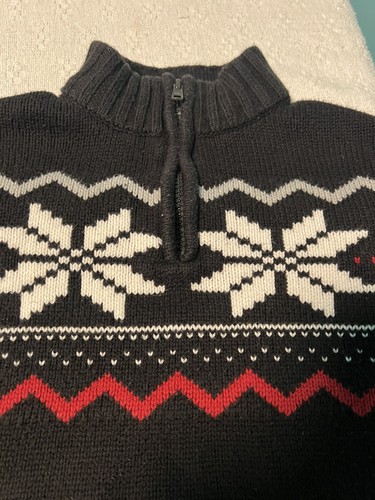 Gymboree Pullover Unisex Kid's Holiday Black Red White Sweater Sz S(5-6) - Picture 6 of 6
