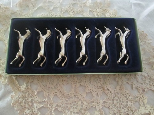 SIX COUTEAUX PLAQUE ARGENT BRUXELLES SIX KNIVES PLATED SILVER