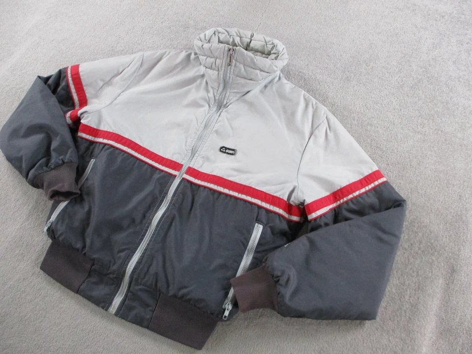 VINTAGE Gerry Jacket Mens Large Gray Red Bomber Retro 80s USA Made Thermolite - image 2 of 4