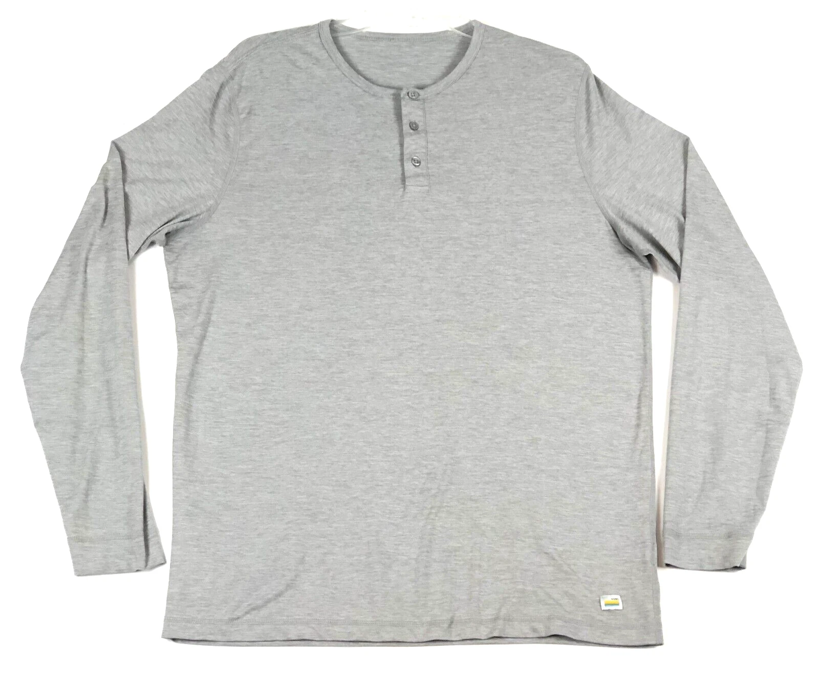 vuori ease performance long sleeve henley shirt