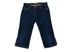 Tommy Hilfiger Womens Medium Dark Wash Flap Pocket Capri Jeans Sz 7 Vintage 2004