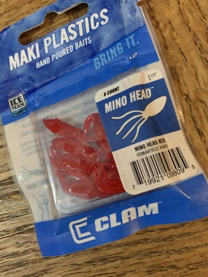 Leurre Souple Maki Plastic Mino Head – White Red Flake (1 1/2) – Pour Pêche Au Whiting