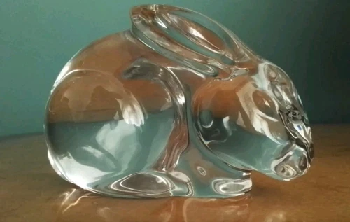 Superb Val St Lambert Glass Rabbit Paperweight - 'Val Diffusion'