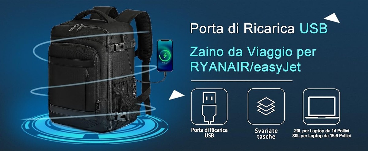 Trolley Bagaglio A Mano Samsonite Iglior Zaino Ryanair 40x20x25