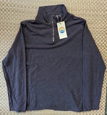 NWT Jungmaven IWEYOU Hemp Merino Wool 1/4 Zip Sweatshirt Gray Mens Size Medium