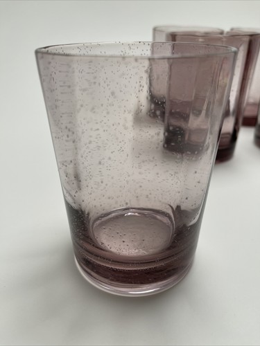 5 Purple Plum Bubble Double Old Fashioned Glasses 8 Oz Capacity 4 1/4” Tall - Picture 7 of 8