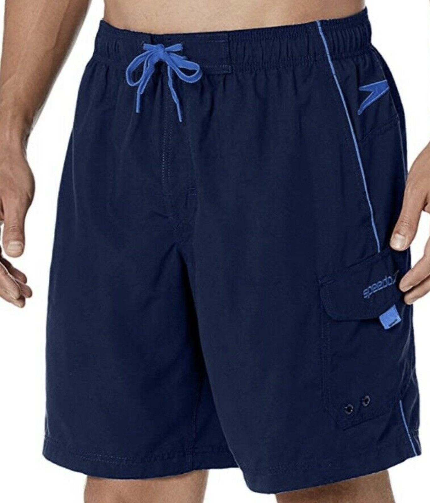Men's Navy Blue Speedo LooseFit Swim Trunks With SPF 50 Protection