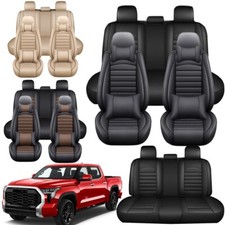 For Toyota Tundra Car Seat Covers Leather Full Set Front Rear Protectors Cushion