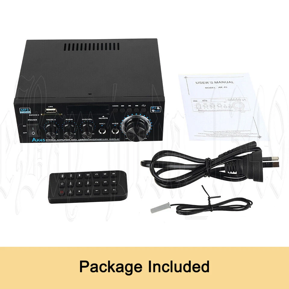 600W 2 Channel Bluetooth Mini HIFI Power Amplifier Audio Stereo Amp Home Car FM - image 2 of 4