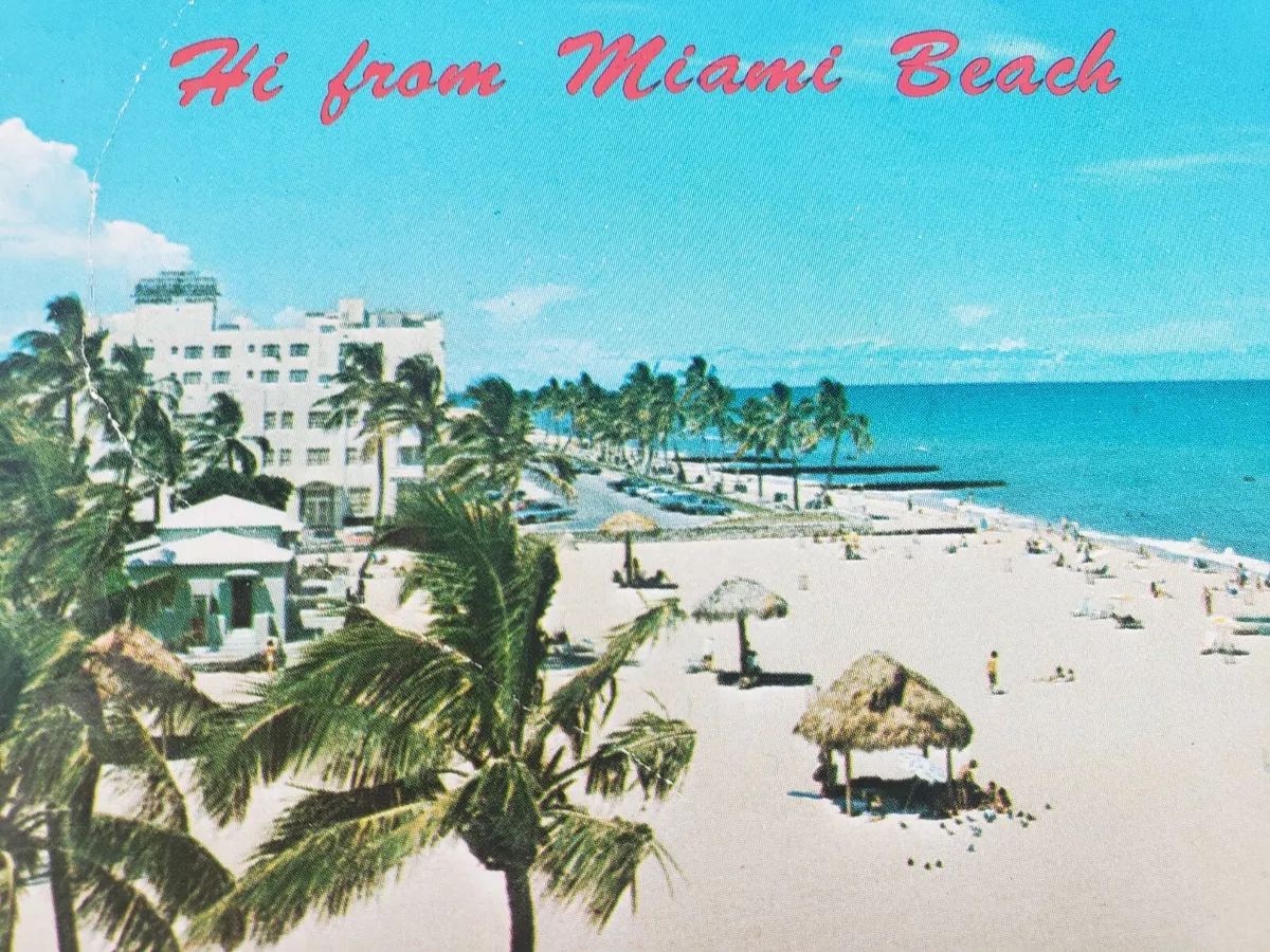 Hello from Miami FLORIDA Vintage Chrome Postcard