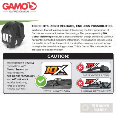 Gamo 10X Gen3i .22 MultiShot Air Rifle MAGAZINE 10-Rds Inertia Fed 621264454