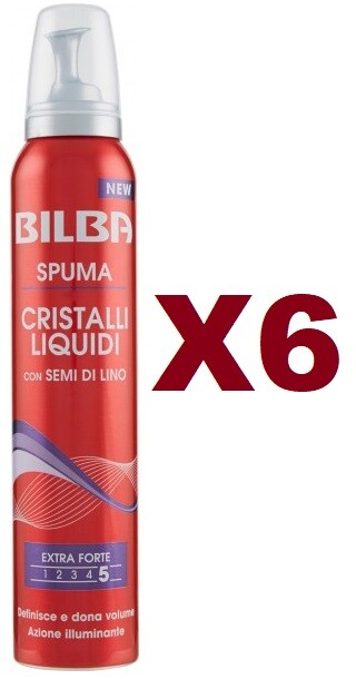 Stock 6x Bilba Spuma con Semi di Lino 200ml - Styling Professionale