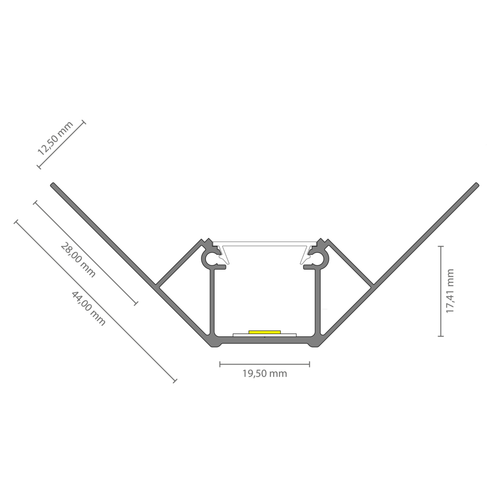 Profilé En Aluminium Pour Bande LED - 2 Mètres, Largeur 12 Mm - Couverture Mate - Neuf