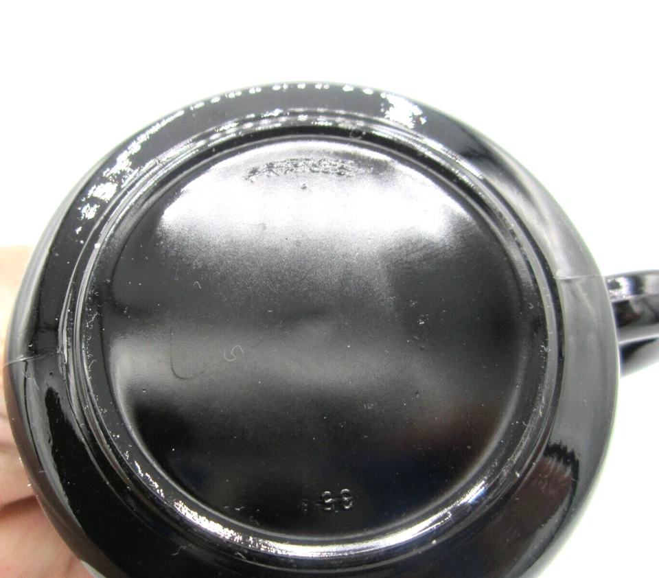 Taza de café de té de vidrio negro diseño azteca azul de Yucatán Arcoroc Francia, Yucatán 12 oz (319) Foto 4 de 4