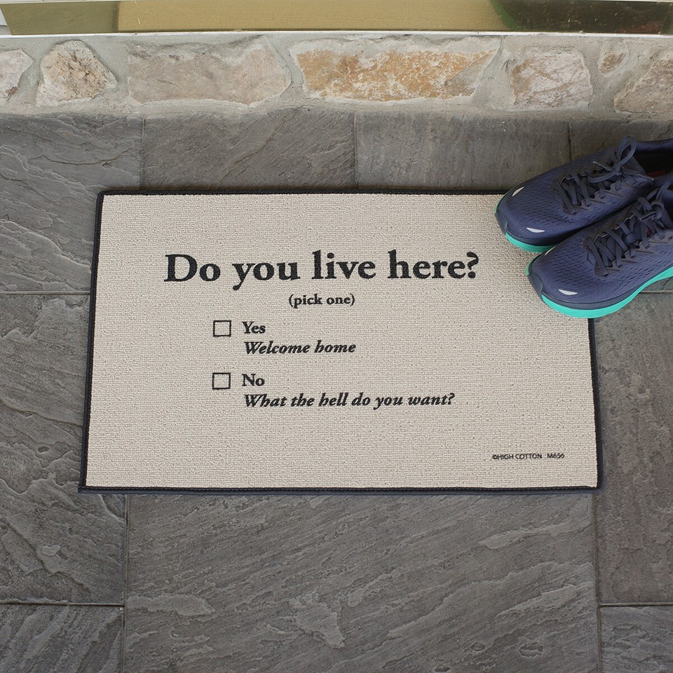 Funny Do you Live Here? Outdoor Doormat Novelty Floor Rug Front Door