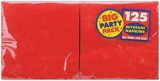 Big Party Pack Beverage Napkins 25Cm X 25Cm, 125/Pkg, Apple Red (9888374949092)