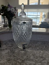 Godinger Shannon Crystal Horizon 2.5 Gallon Crystal Metal Drink Dispenser