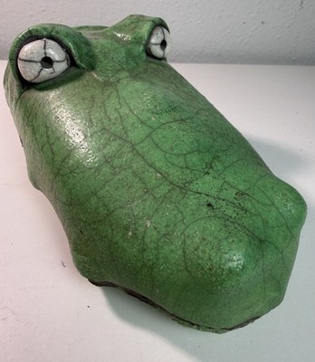 Billy Ray Mangham Alligator Head Sculpture Texas Folk Art Gator Wall Clay