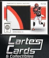 John Ross III 2017 Panini Encased #20 Substantial Rookie Swatches Gold 1/10