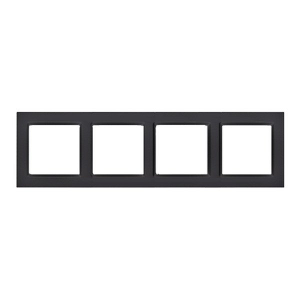 Kontakt Nero Accessori Per Interruttori E Prese, Mattschwarzer Rahmen 4X - Immagine 2