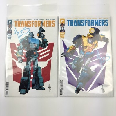 Skybound Transformers Issue 13 2nd Print Signed Jason Howard - 2 Covers W/ Genvo