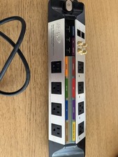 Monster HTS350 Surge Protector 8 Outlet PowerCenter Black Silver On/Off Switch