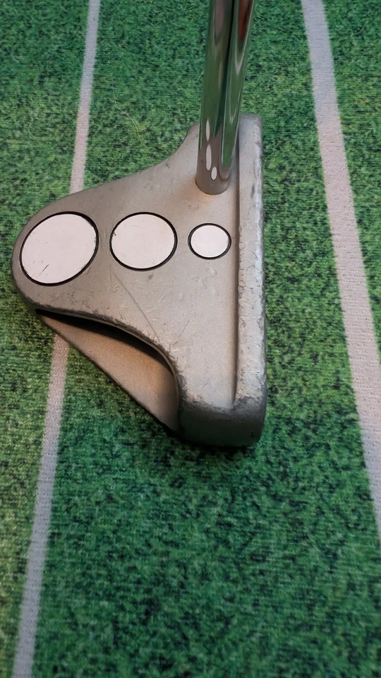 Pinemeadow Golf Tri Line Mallet Insert Putter Steel Shaft White Dots RH 35" - Image 4 of 4