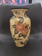 Fruitful Bounty VASE by Lang & Wise Ltd Earthenware-Art by Susan Winget-Fruits